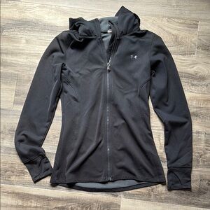 Under Armour Black Full-Zip Hoodie Thumb Holes Long Sleeve Size women’s Small
